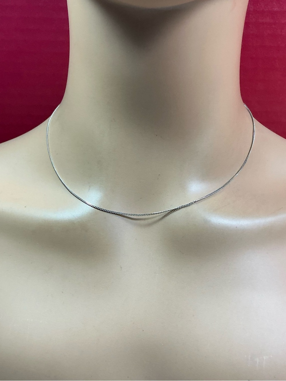 Sterling Silver petite curb style chain. / necklace. 17 inches long